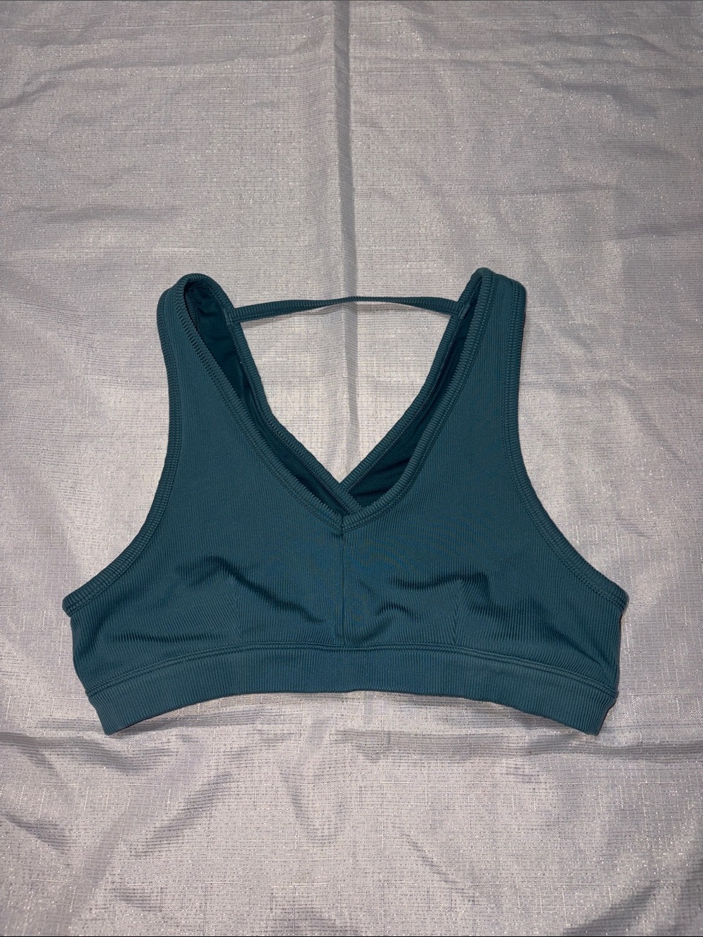 Alo Yoga Togetherness Bra Sports Bralette in Teal Seagrass